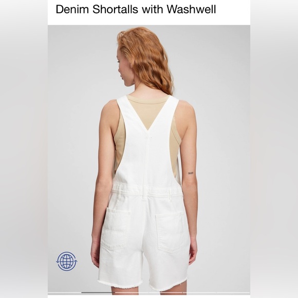 Gap white denim overalls in Small Petite - Picture 2 of 6